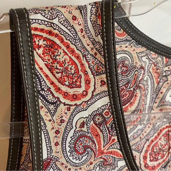 MASSIMO DUTTI 100% Silk paisley sleeveless midi bodycon dress tunic size 4 - Picture 4 of 8